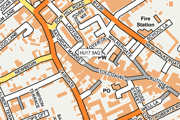 HU17 9AQ map - OS OpenMap – Local (Ordnance Survey)