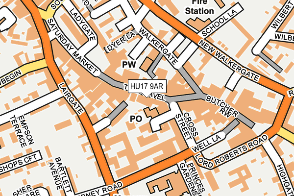 HU17 9AR map - OS OpenMap – Local (Ordnance Survey)