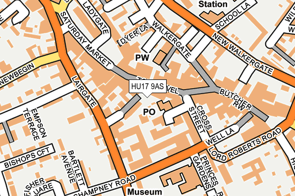 HU17 9AS map - OS OpenMap – Local (Ordnance Survey)