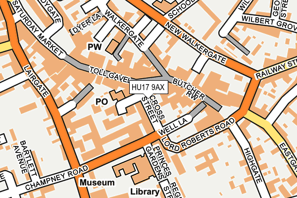 HU17 9AX map - OS OpenMap – Local (Ordnance Survey)