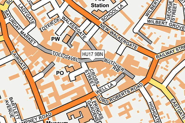 HU17 9BN map - OS OpenMap – Local (Ordnance Survey)