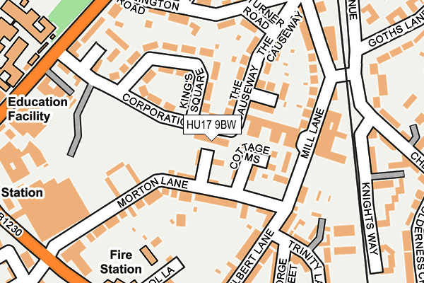 HU17 9BW map - OS OpenMap – Local (Ordnance Survey)