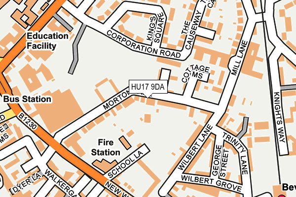 HU17 9DA map - OS OpenMap – Local (Ordnance Survey)