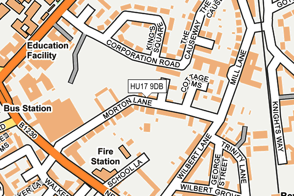 HU17 9DB map - OS OpenMap – Local (Ordnance Survey)