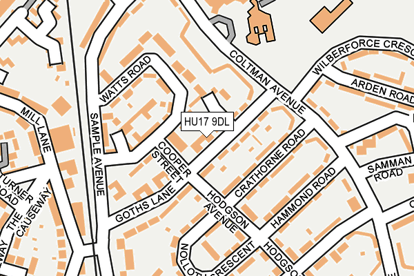 HU17 9DL map - OS OpenMap – Local (Ordnance Survey)