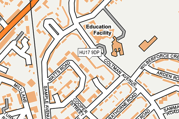 HU17 9DP map - OS OpenMap – Local (Ordnance Survey)