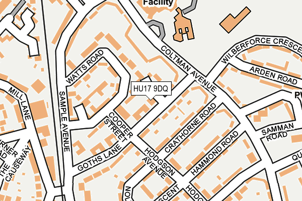 HU17 9DQ map - OS OpenMap – Local (Ordnance Survey)