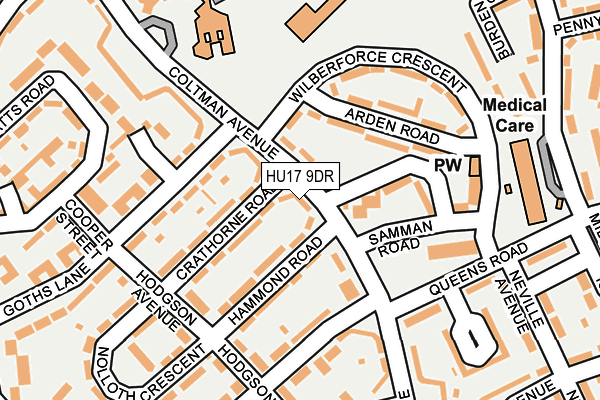 HU17 9DR map - OS OpenMap – Local (Ordnance Survey)