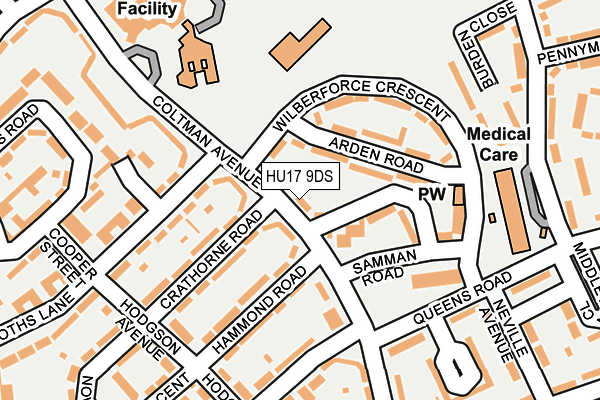 HU17 9DS map - OS OpenMap – Local (Ordnance Survey)