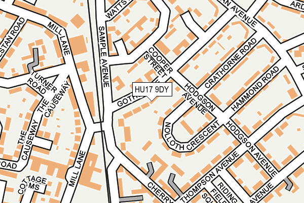 HU17 9DY map - OS OpenMap – Local (Ordnance Survey)