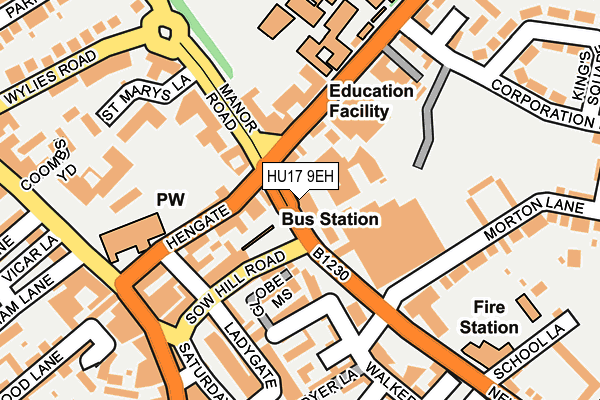 HU17 9EH map - OS OpenMap – Local (Ordnance Survey)