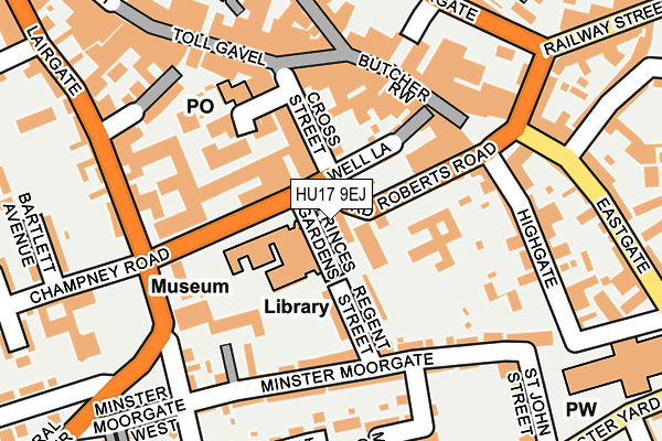 HU17 9EJ map - OS OpenMap – Local (Ordnance Survey)