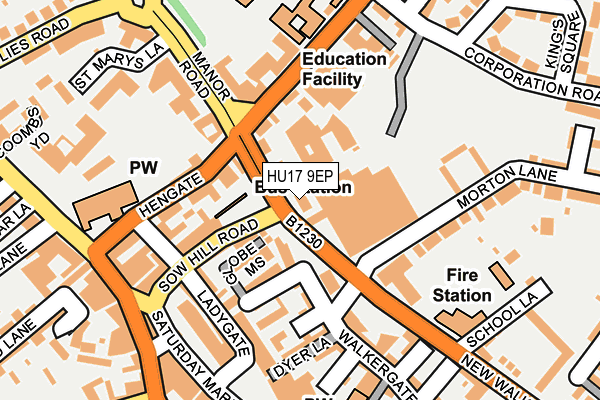 HU17 9EP map - OS OpenMap – Local (Ordnance Survey)