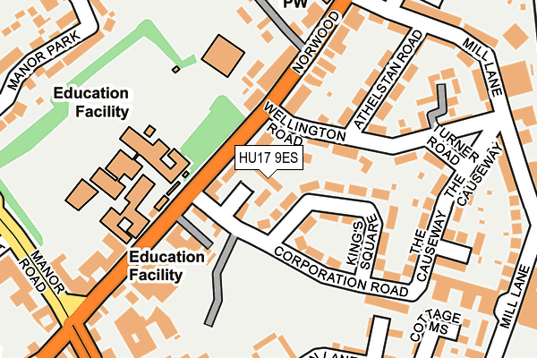 HU17 9ES map - OS OpenMap – Local (Ordnance Survey)