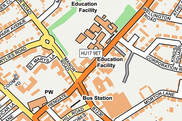 HU17 9ET map - OS OpenMap – Local (Ordnance Survey)