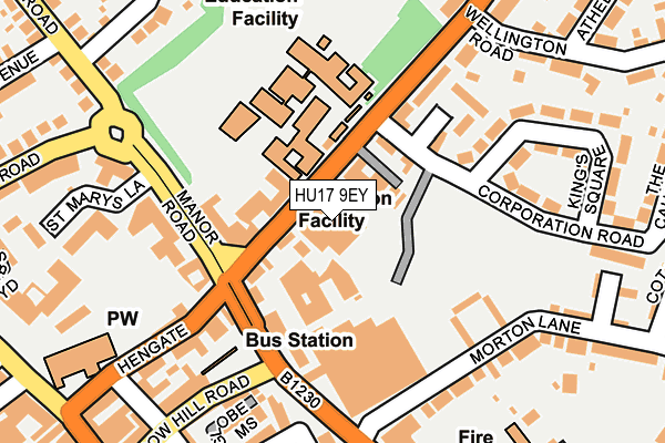 HU17 9EY map - OS OpenMap – Local (Ordnance Survey)