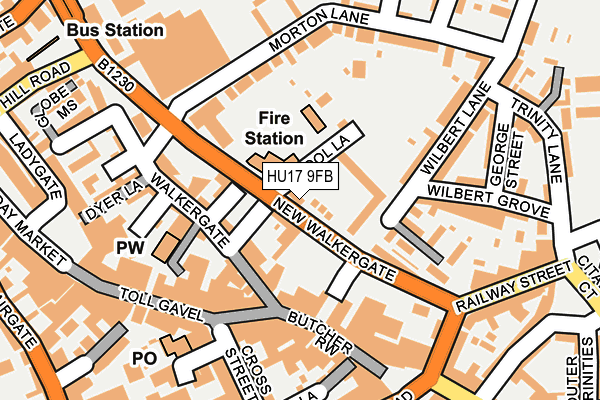 HU17 9FB map - OS OpenMap – Local (Ordnance Survey)