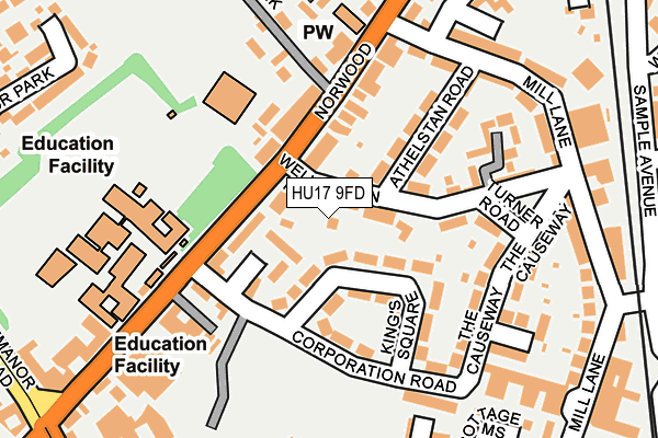 HU17 9FD map - OS OpenMap – Local (Ordnance Survey)