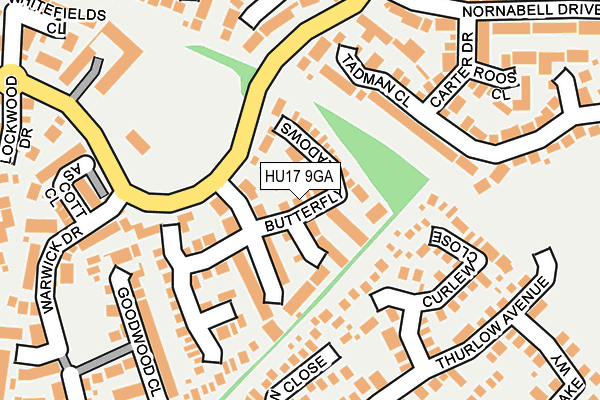 HU17 9GA map - OS OpenMap – Local (Ordnance Survey)