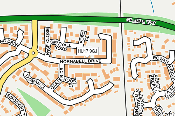 HU17 9GJ map - OS OpenMap – Local (Ordnance Survey)