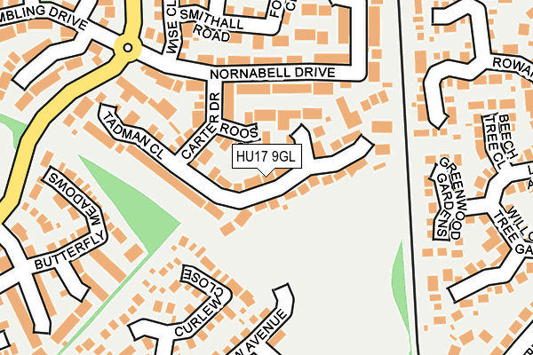 HU17 9GL map - OS OpenMap – Local (Ordnance Survey)