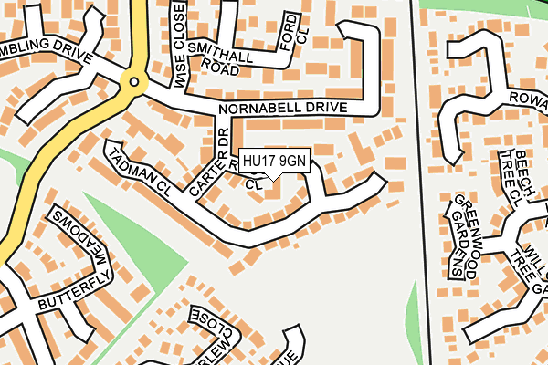 HU17 9GN map - OS OpenMap – Local (Ordnance Survey)