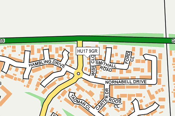 HU17 9GR map - OS OpenMap – Local (Ordnance Survey)