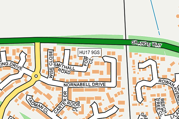 HU17 9GS map - OS OpenMap – Local (Ordnance Survey)