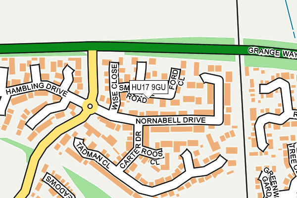 HU17 9GU map - OS OpenMap – Local (Ordnance Survey)