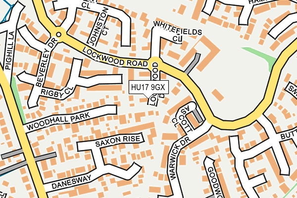 HU17 9GX map - OS OpenMap – Local (Ordnance Survey)