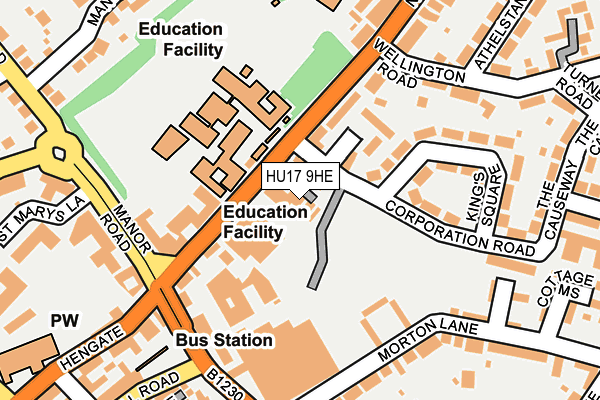 HU17 9HE map - OS OpenMap – Local (Ordnance Survey)