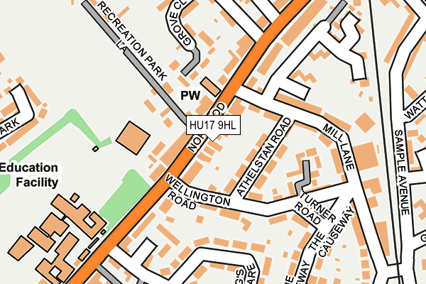 HU17 9HL map - OS OpenMap – Local (Ordnance Survey)