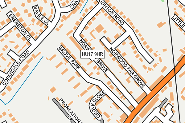 HU17 9HR map - OS OpenMap – Local (Ordnance Survey)