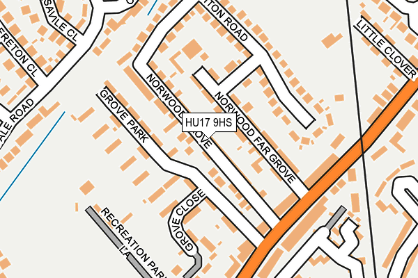 HU17 9HS map - OS OpenMap – Local (Ordnance Survey)