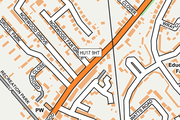 HU17 9HT map - OS OpenMap – Local (Ordnance Survey)