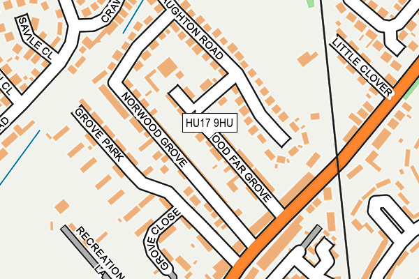 HU17 9HU map - OS OpenMap – Local (Ordnance Survey)