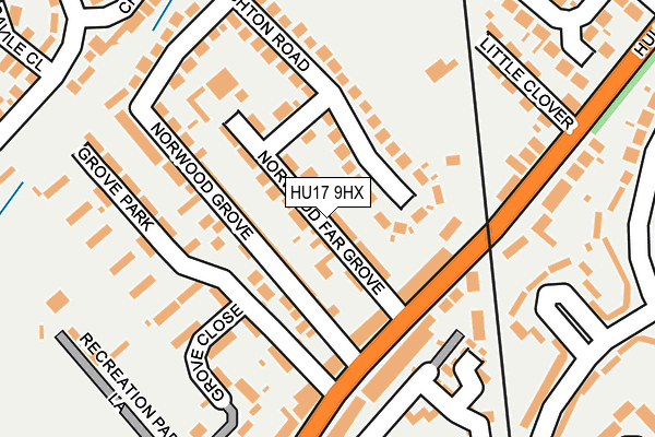 HU17 9HX map - OS OpenMap – Local (Ordnance Survey)