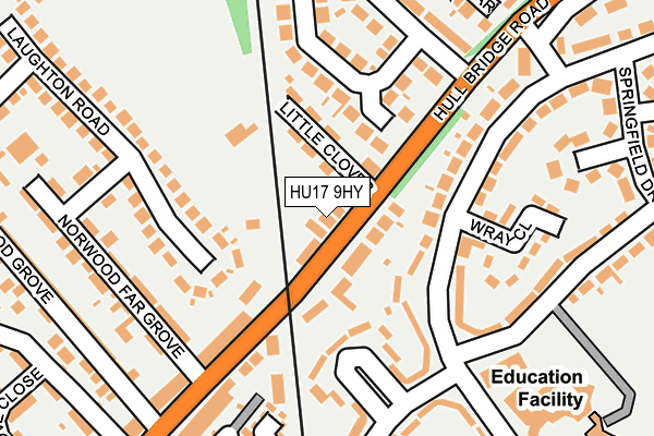 HU17 9HY map - OS OpenMap – Local (Ordnance Survey)