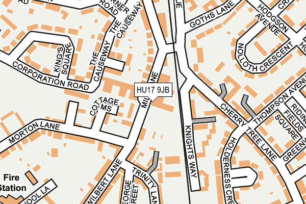 HU17 9JB map - OS OpenMap – Local (Ordnance Survey)
