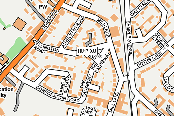 HU17 9JJ map - OS OpenMap – Local (Ordnance Survey)