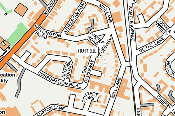 HU17 9JL map - OS OpenMap – Local (Ordnance Survey)