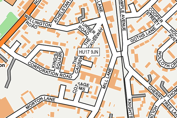 HU17 9JN map - OS OpenMap – Local (Ordnance Survey)