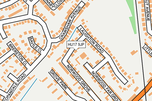 HU17 9JP map - OS OpenMap – Local (Ordnance Survey)