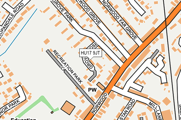 HU17 9JT map - OS OpenMap – Local (Ordnance Survey)