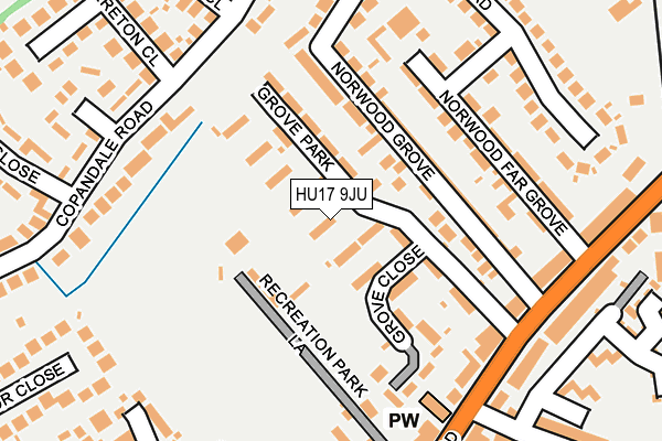 HU17 9JU map - OS OpenMap – Local (Ordnance Survey)