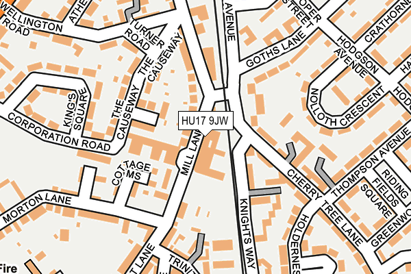 HU17 9JW map - OS OpenMap – Local (Ordnance Survey)