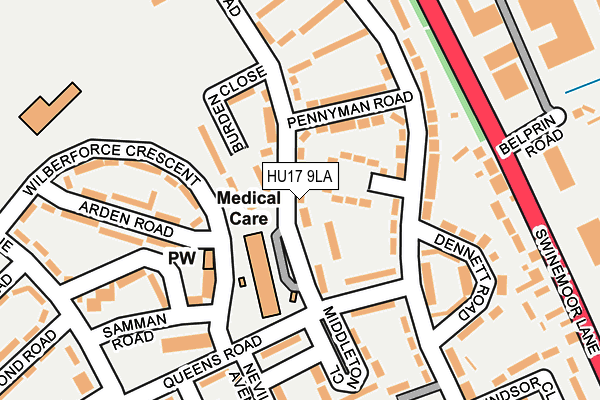 HU17 9LA map - OS OpenMap – Local (Ordnance Survey)