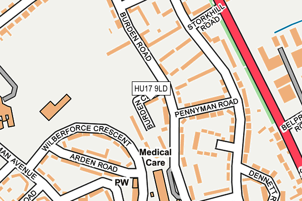 HU17 9LD map - OS OpenMap – Local (Ordnance Survey)