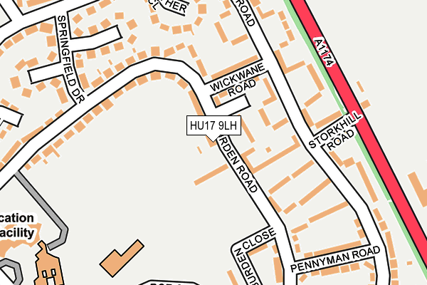 HU17 9LH map - OS OpenMap – Local (Ordnance Survey)