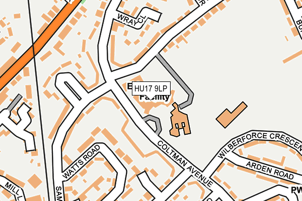 HU17 9LP map - OS OpenMap – Local (Ordnance Survey)